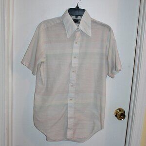 Sutton Collection Permanent Press Shirt - Pink, Yellow, Blue Striped